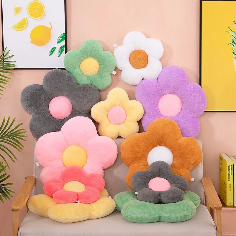 Soft plush flower throw pillow for bedroom, sofa, window seat, and home décor