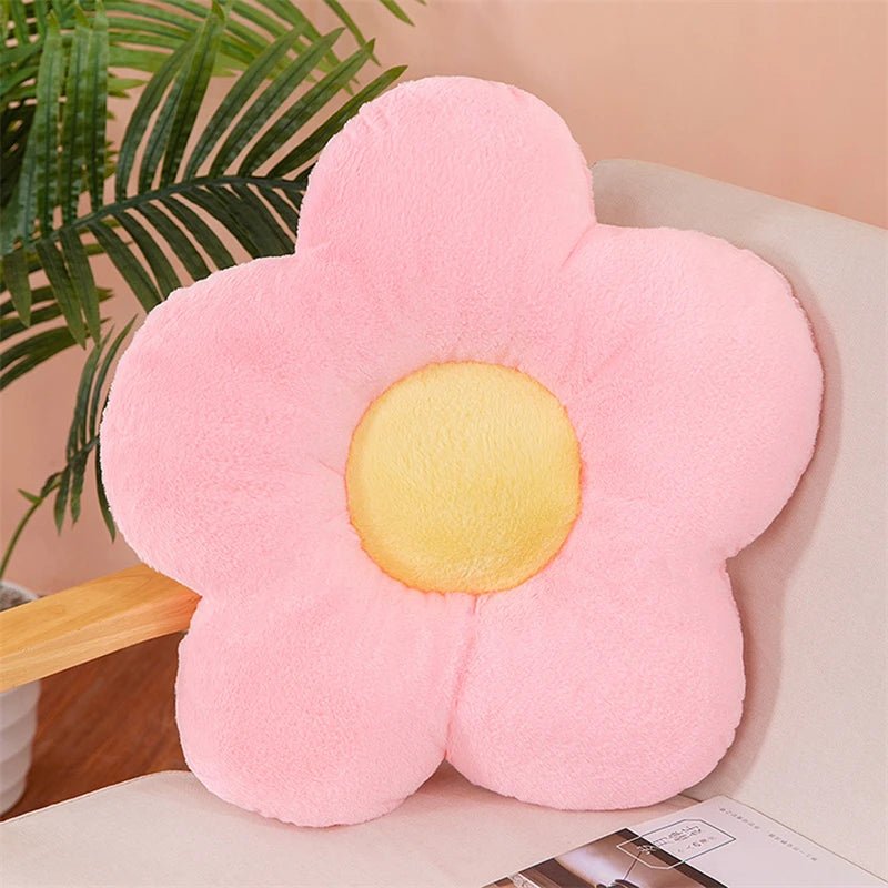 Soft plush flower throw pillow for bedroom, sofa, window seat, and home décor