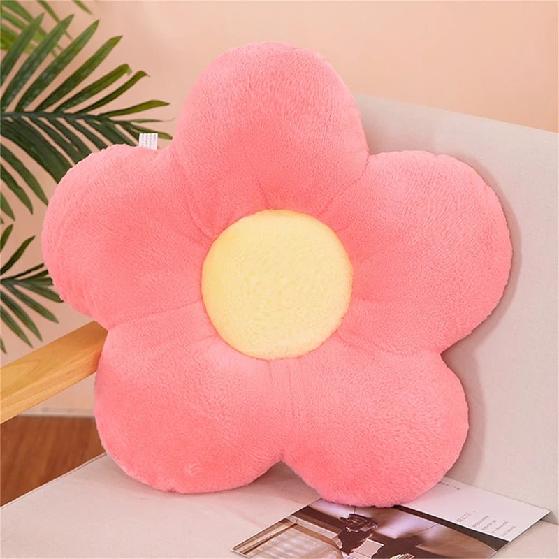 Soft plush flower throw pillow for bedroom, sofa, window seat, and home décor