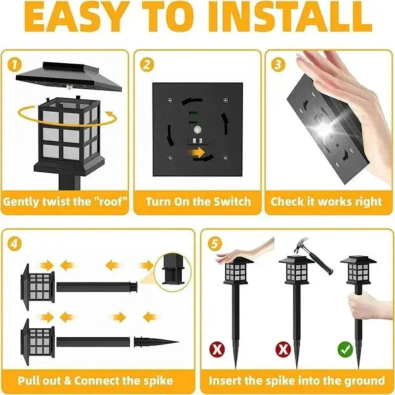 1/2/4/6/8/12Pcs Solar LED Pathway Lights Outdoor Waterproof Walkway Garden Decor Street Lamp for Landscape Yard Patio Driveway - Velvet Haven