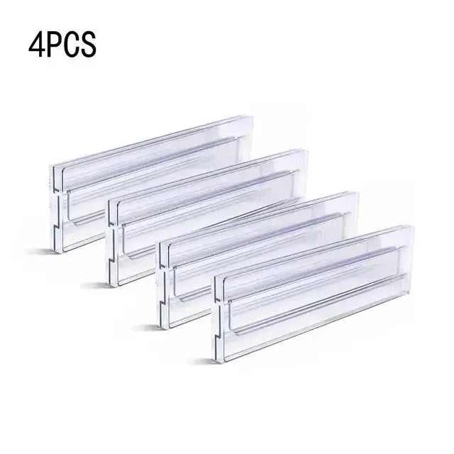1/2/4/6/8PCS Drawer Wardrobe Dividers Organizers Expandable From Kitchen Drawer Organizer, Clear Plastic Partition Plate Tools - Velvet Haven