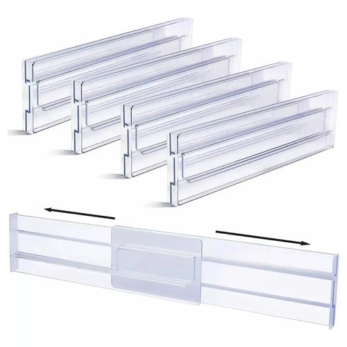 1/2/4/6/8PCS Drawer Wardrobe Dividers Organizers Expandable From Kitchen Drawer Organizer, Clear Plastic Partition Plate Tools - Velvet Haven