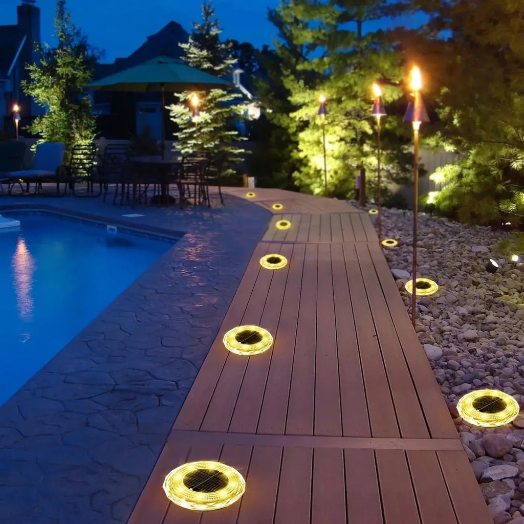 1/2/4/8pcs Mini Solar Crystal Floor Lamp Outdoor Landscape Lighting for Courtyard, Garden, Sidewalk Decorative Illumination - Velvet Haven
