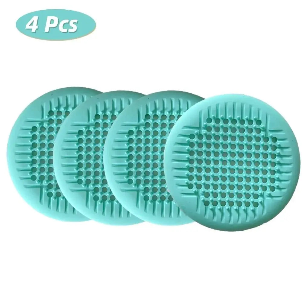 1/2/4Pcs Shower Drain Hair Catcher Drain Cover Bathroom Tub with Suction Cup 5.5 Inches Silicone Sink Strainer Suit for Bathtub - Velvet Haven