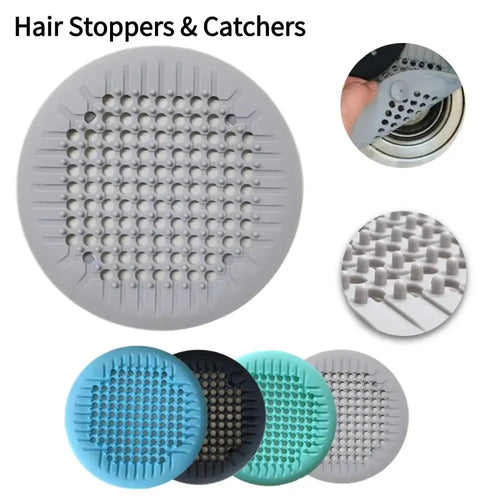 1/2/4Pcs Shower Drain Hair Catcher Drain Cover Bathroom Tub with Suction Cup 5.5 Inches Silicone Sink Strainer Suit for Bathtub - Velvet Haven
