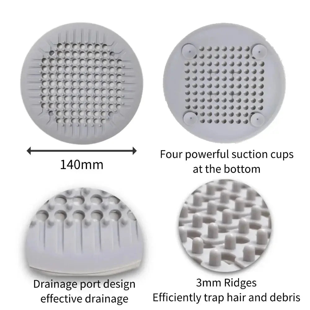 1/2/4Pcs Shower Drain Hair Catcher Drain Cover Bathroom Tub with Suction Cup 5.5 Inches Silicone Sink Strainer Suit for Bathtub - Velvet Haven