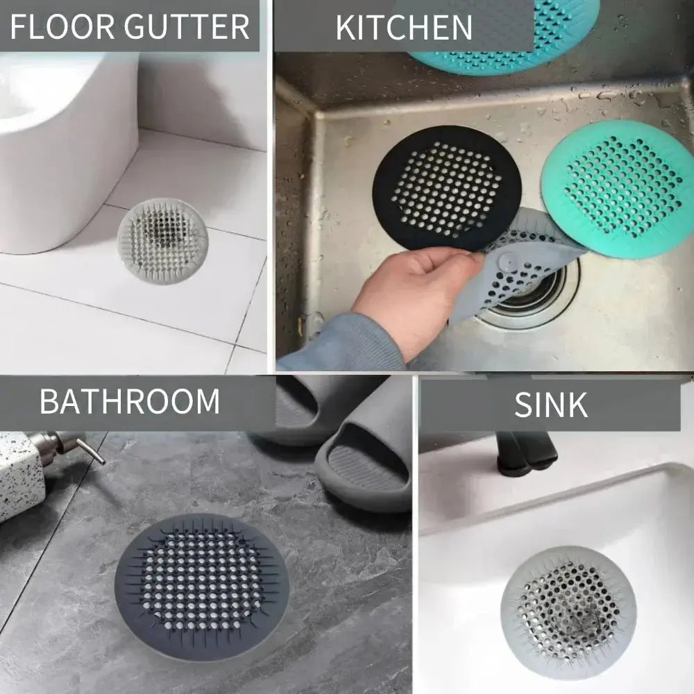 1/2/4Pcs Shower Drain Hair Catcher Drain Cover Bathroom Tub with Suction Cup 5.5 Inches Silicone Sink Strainer Suit for Bathtub - Velvet Haven