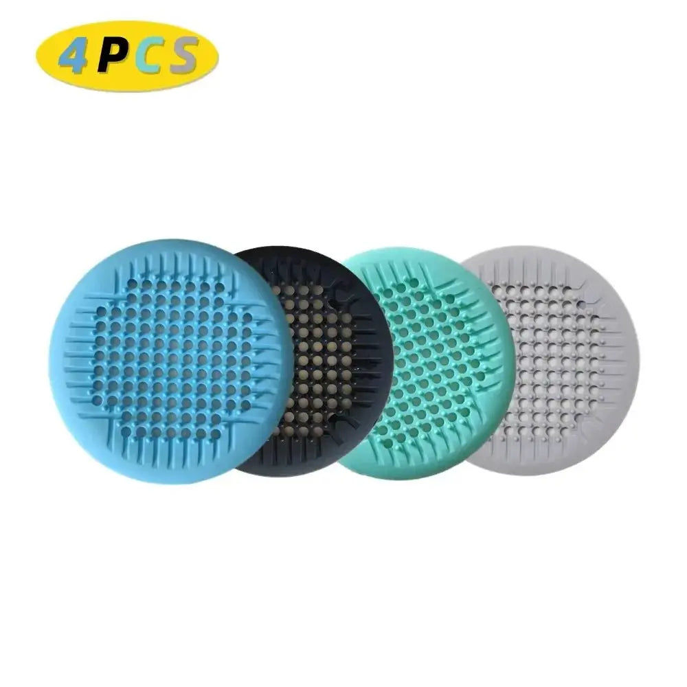 1/2/4Pcs Shower Drain Hair Catcher Drain Cover Bathroom Tub with Suction Cup 5.5 Inches Silicone Sink Strainer Suit for Bathtub - Velvet Haven