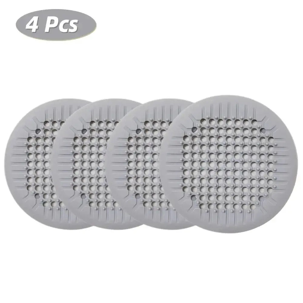 1/2/4Pcs Shower Drain Hair Catcher Drain Cover Bathroom Tub with Suction Cup 5.5 Inches Silicone Sink Strainer Suit for Bathtub - Velvet Haven