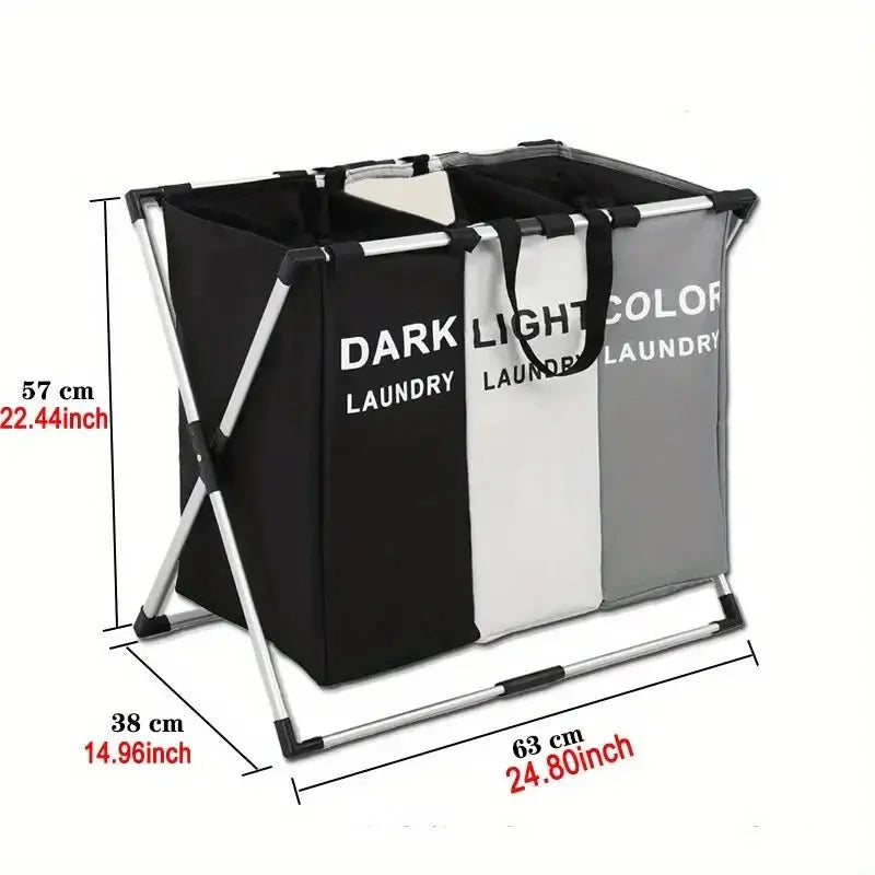 1/3 Grids Dirty Clothes Laundry Basket Storing Waterproof Oxford Storage Bags Portable Foldable Clothing Toy Household Organizer - Velvet Haven