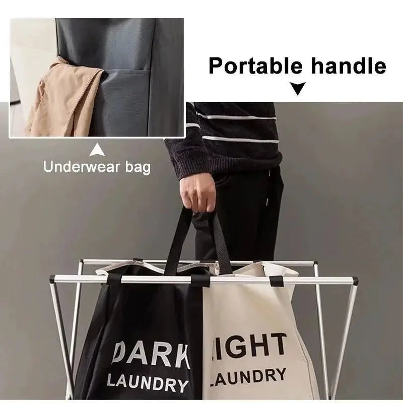 1/3 Grids Dirty Clothes Laundry Basket Storing Waterproof Oxford Storage Bags Portable Foldable Clothing Toy Household Organizer - Velvet Haven
