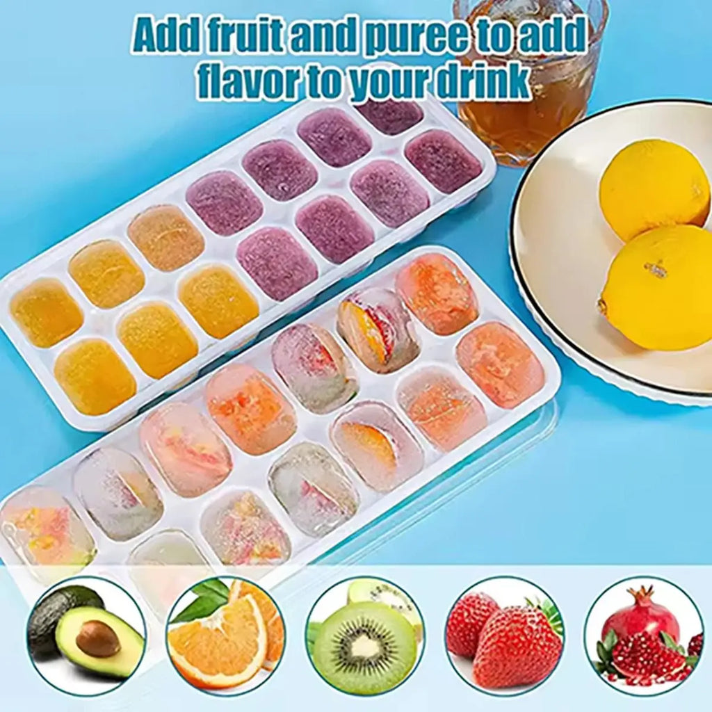 【14-Compartment Ice Mold - Mixed Colors (4 Ice Compartments)】1/2/4 Pack, Ice Cube Mold, Ice Cube Tray, Multifunctional Household - Velvet Haven