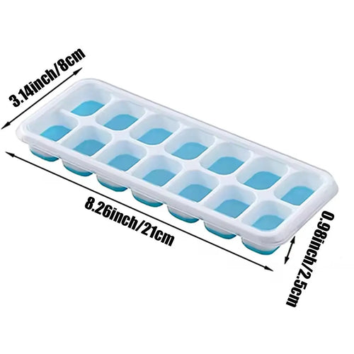 【14-Compartment Ice Mold - Mixed Colors (4 Ice Compartments)】1/2/4 Pack, Ice Cube Mold, Ice Cube Tray, Multifunctional Household - Velvet Haven