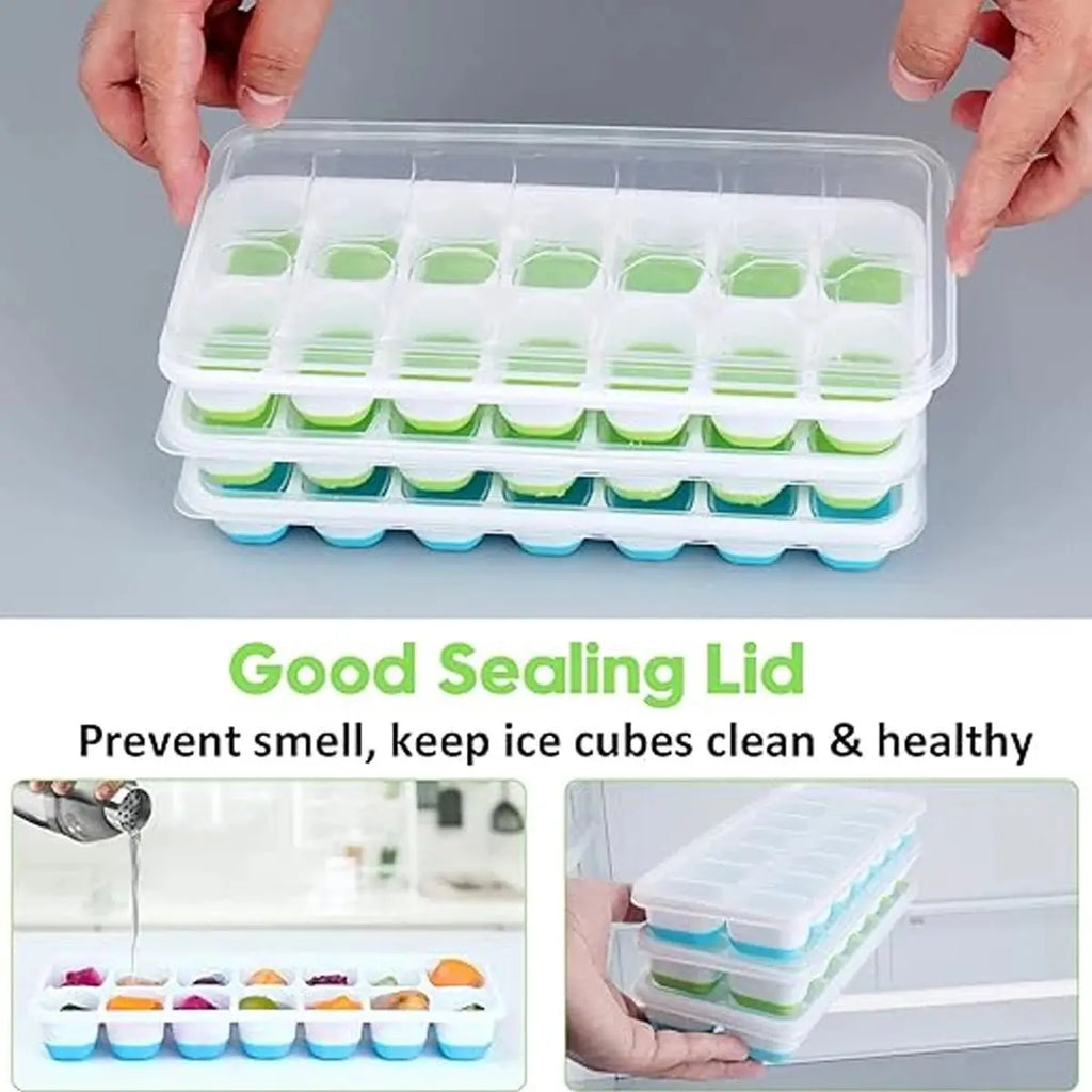【14-Compartment Ice Mold - Mixed Colors (4 Ice Compartments)】1/2/4 Pack, Ice Cube Mold, Ice Cube Tray, Multifunctional Household - Velvet Haven