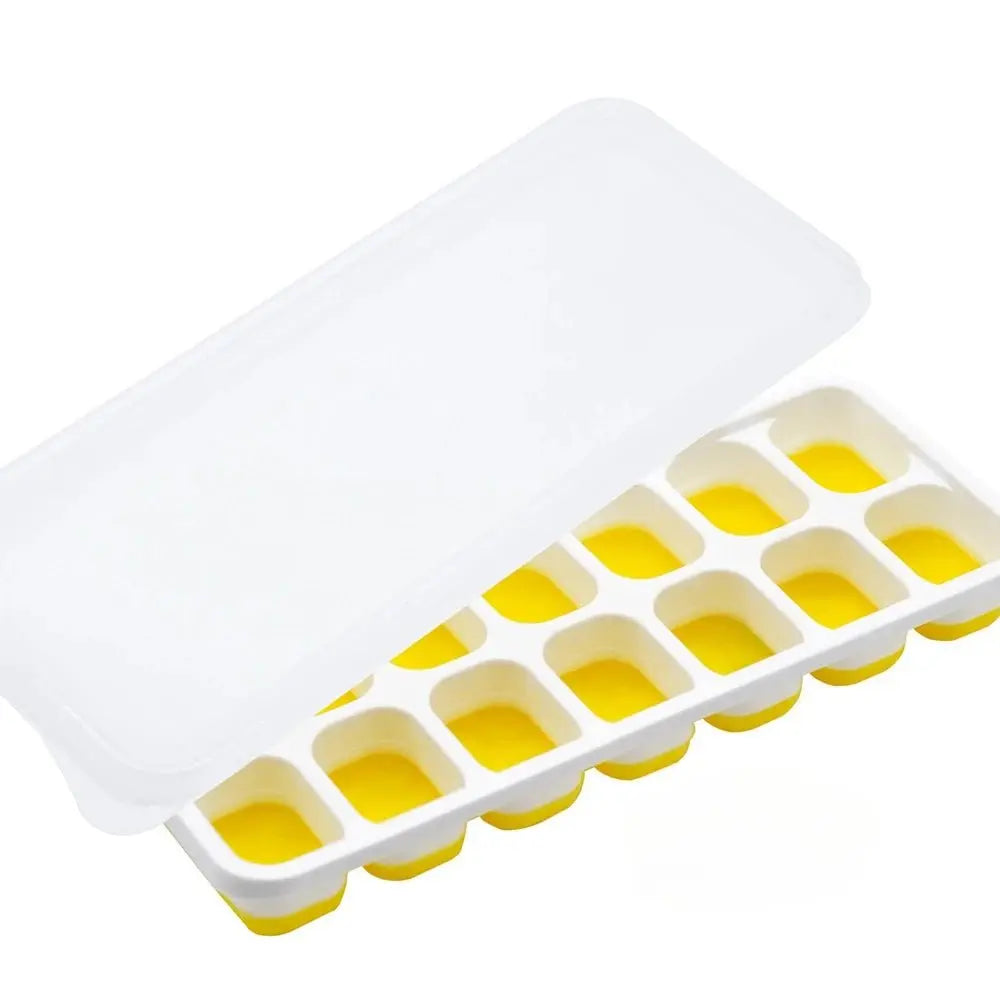 14 Cube Easy Release Ice Cube Tray Mold with Lid Silicone Square Molds Summer Kitchen Bar DIY Iced Cocktail Freeze Tool - Velvet Haven
