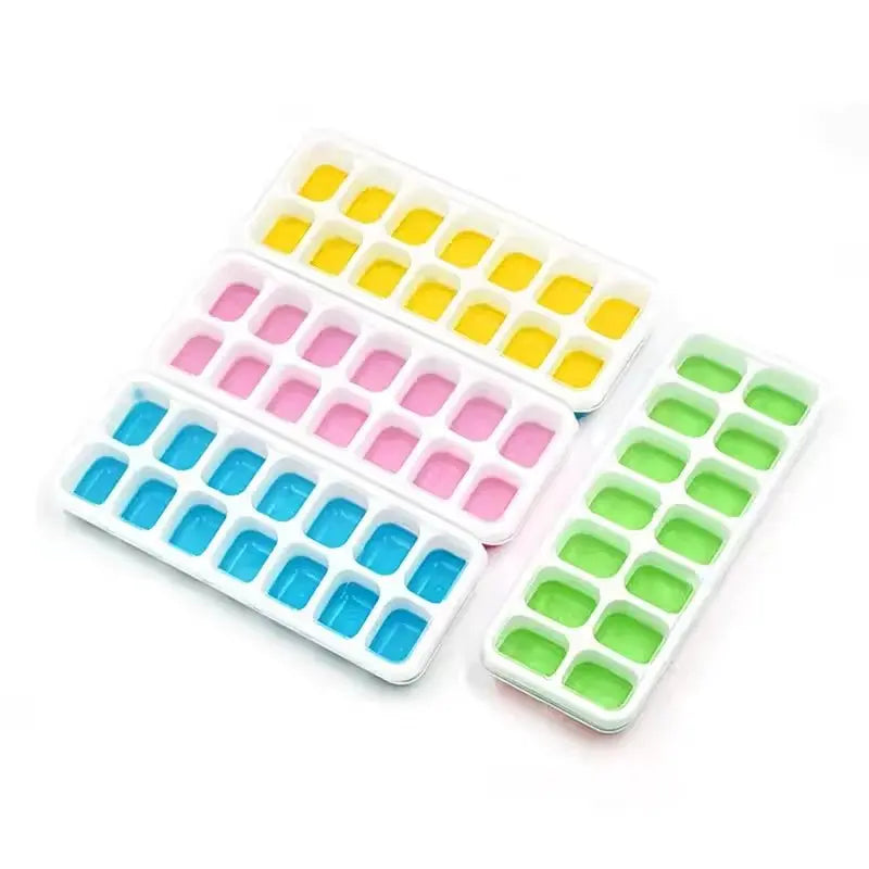 14 Cube Easy Release Ice Cube Tray Mold with Lid Silicone Square Molds Summer Kitchen Bar DIY Iced Cocktail Freeze Tool - Velvet Haven