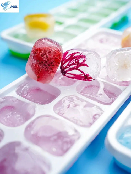 14 Grids Fruit Ice Maker with Removable Ice Cube Trays Reusable Silicone Ice cube Mold Lids Kitchen Tools Freezer Summer Mould - Velvet Haven