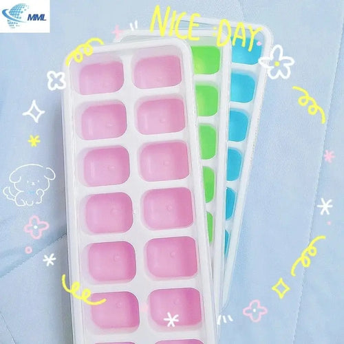 14 Grids Fruit Ice Maker with Removable Ice Cube Trays Reusable Silicone Ice cube Mold Lids Kitchen Tools Freezer Summer Mould - Velvet Haven