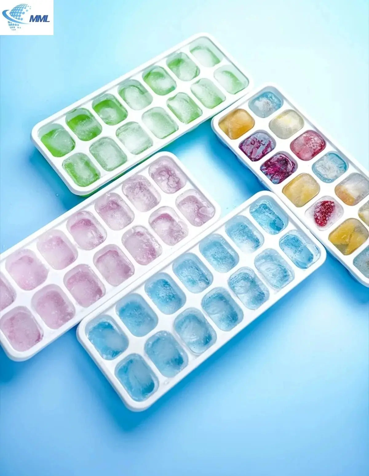 14 Grids Fruit Ice Maker with Removable Ice Cube Trays Reusable Silicone Ice cube Mold Lids Kitchen Tools Freezer Summer Mould - Velvet Haven
