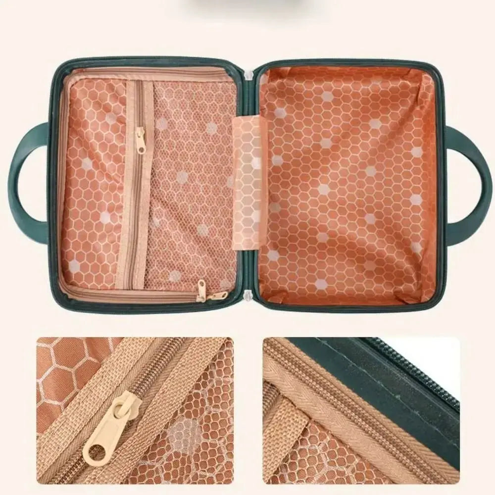 14 inch Mini Travel Suitcase Cosmetic Box Hand Luggage Organizer Makeup Case Small Password Box Boarding Case - Velvet Haven