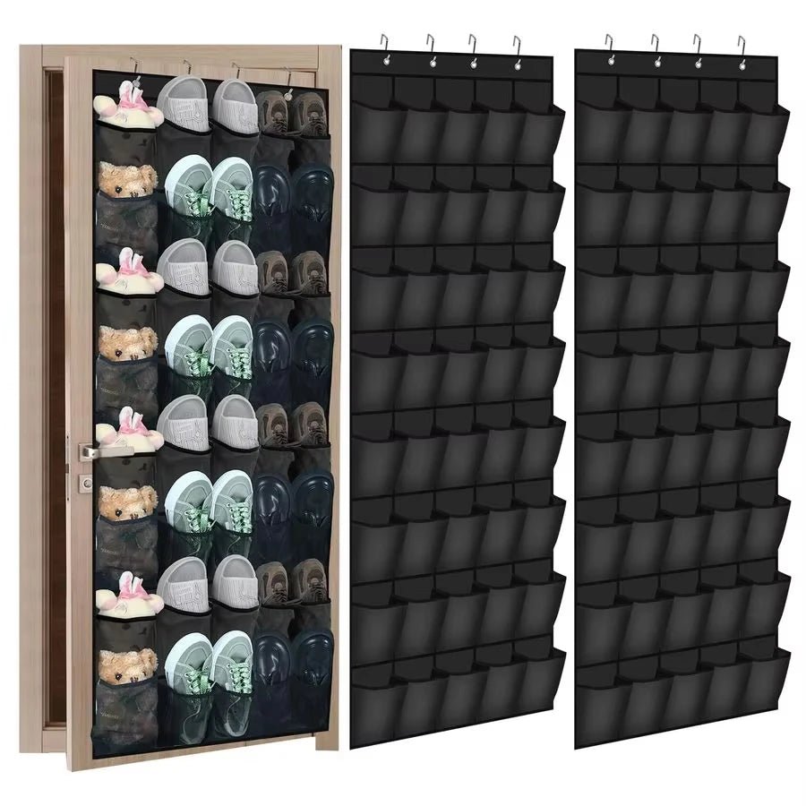 14/24/40 Grids Over The Door Shoe Rack Mesh Pockets Hanging Shoe Organizer For Closet Hanging Shoe Rack Holder - Velvet Haven