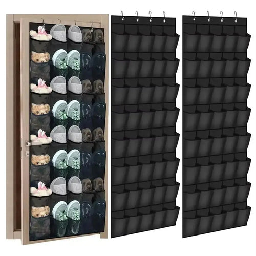 14/24/40 Grids Over The Door Shoe Rack Mesh Pockets Hanging Shoe Organizer For Closet Hanging Shoe Rack Holder - Velvet Haven