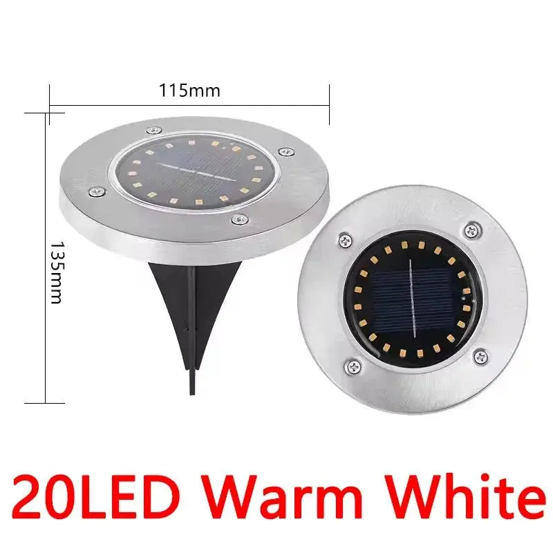 1/4/8Pcs Solar Lights Outdoor 8/20LEDs Disk Underground Lamp Spotlight Buried Solar Light for Home Garden Lawn Yard Decoration - Velvet Haven