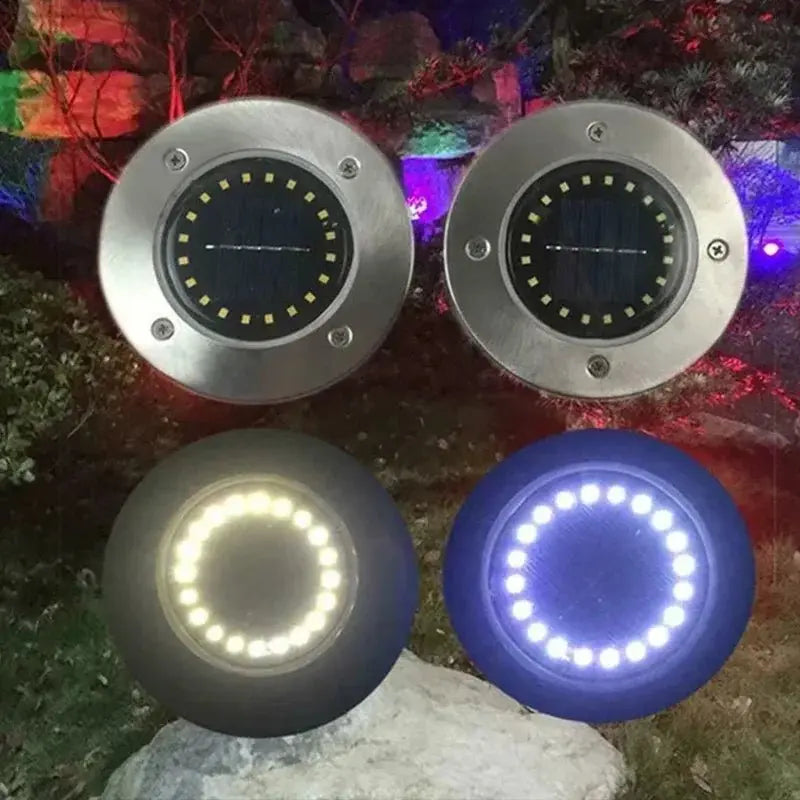 1/4/8Pcs Solar Lights Outdoor 8/20LEDs Disk Underground Lamp Spotlight Buried Solar Light for Home Garden Lawn Yard Decoration - Velvet Haven