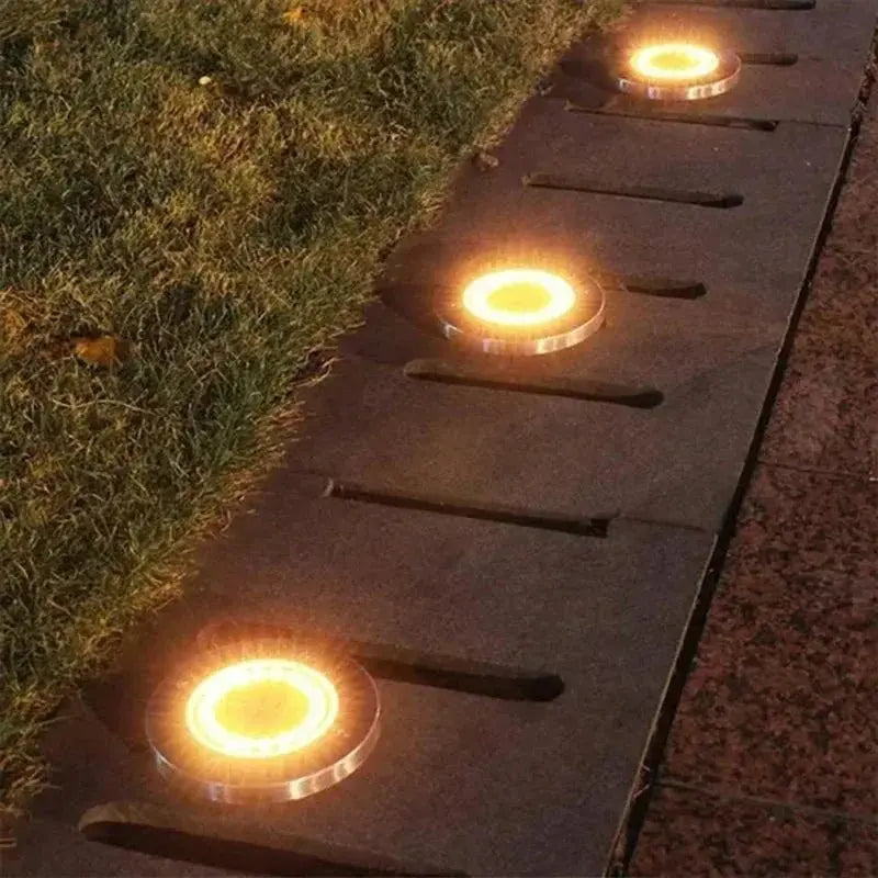 1/4/8Pcs Solar Lights Outdoor 8/20LEDs Disk Underground Lamp Spotlight Buried Solar Light for Home Garden Lawn Yard Decoration - Velvet Haven