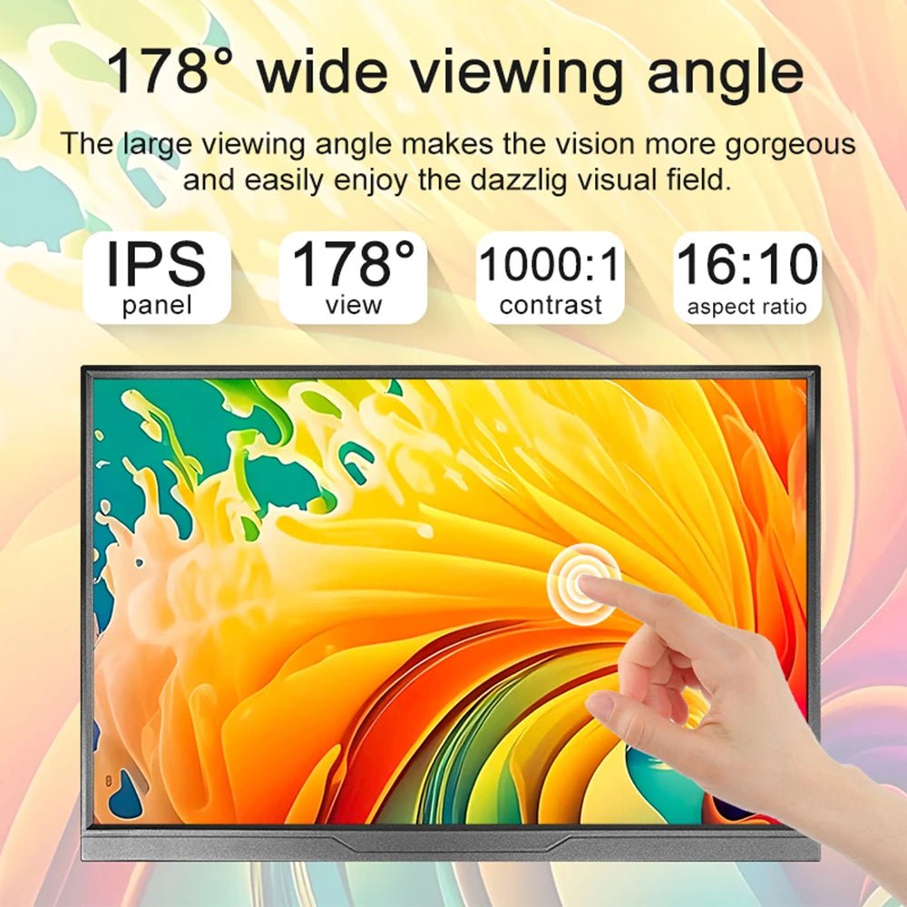 14inch Portable Monitor Touch Ultra-thin 1200P IPS USB-C HDMI External Second Screen for Laptop PC Cell Phone Switch PS4/5 Xbox - Velvet Haven