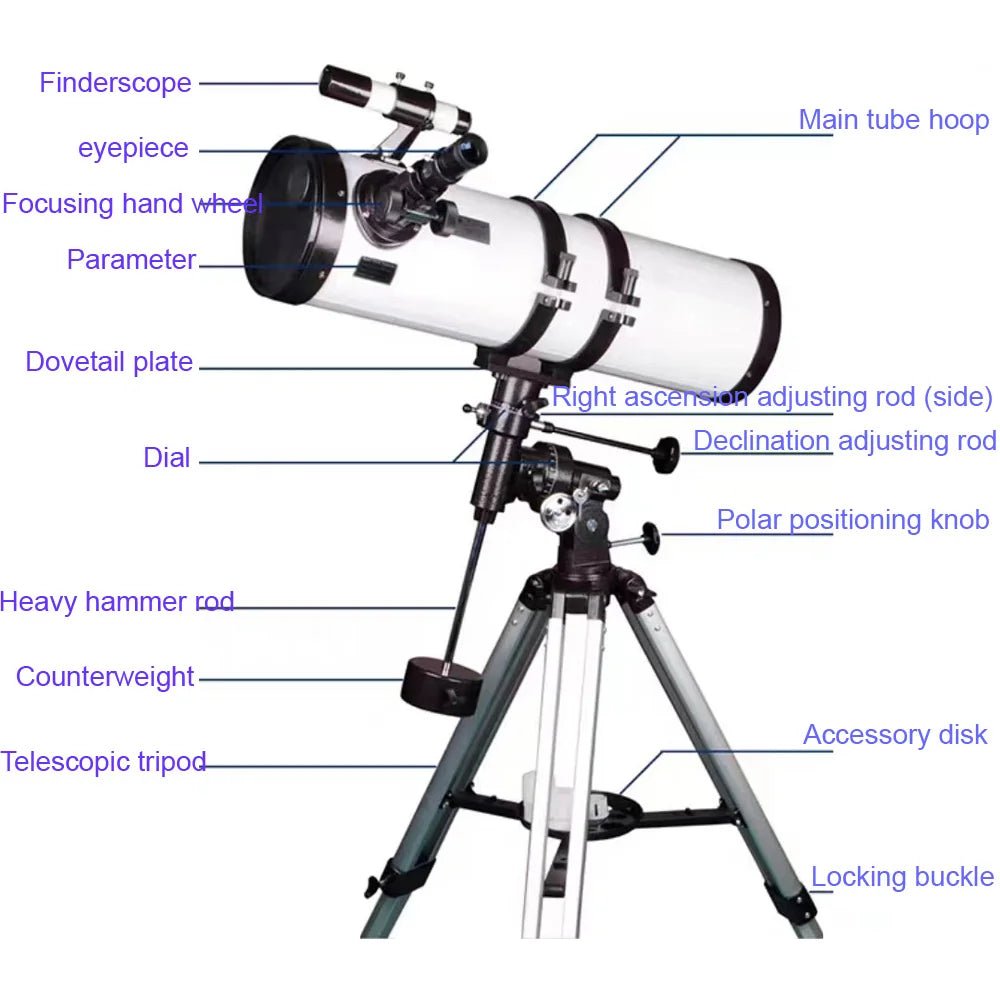 150mm Equatorial Reflector Telescope – High-Power Lunar & Planetary Observation - Velvet Haven