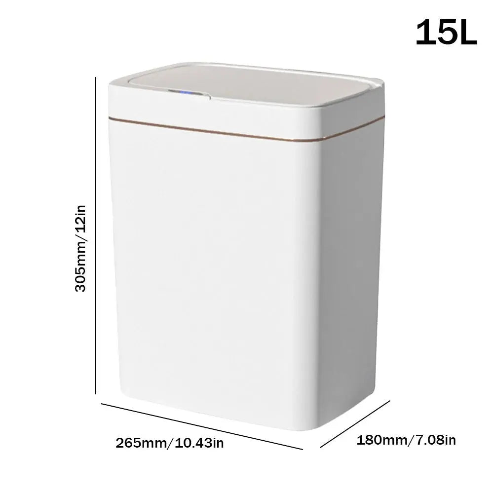 15/18L Intelligent Touchless Trash Can Waterproof Electric Garbage Bin Rechargeable Garbage Bucket for Kitchen Bathroom Bedroom - Velvet Haven