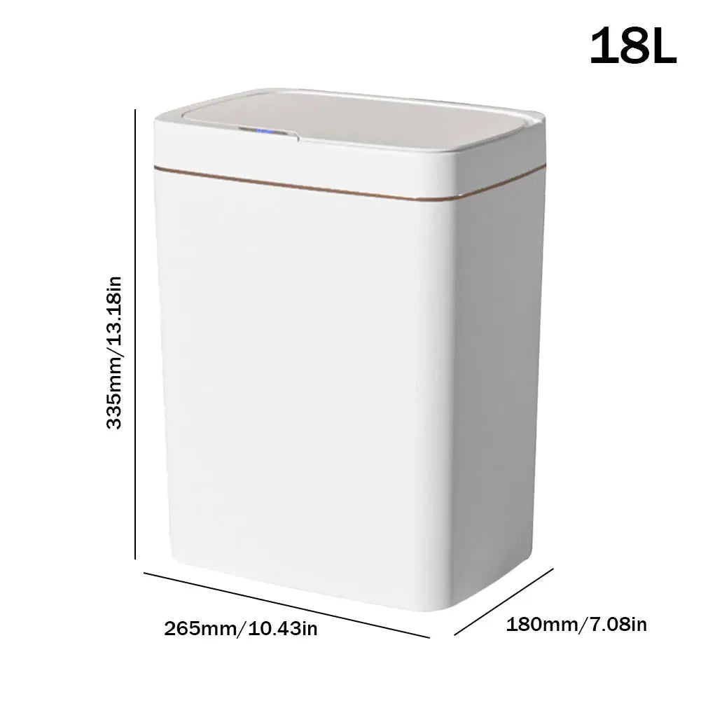 15/18L Intelligent Touchless Trash Can Waterproof Electric Garbage Bin Rechargeable Garbage Bucket for Kitchen Bathroom Bedroom - Velvet Haven