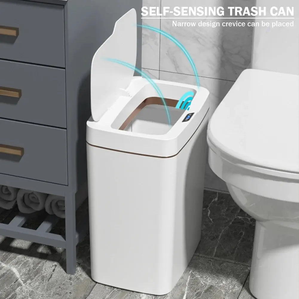 15/18L Intelligent Touchless Trash Can Waterproof Electric Garbage Bin Rechargeable Garbage Bucket for Kitchen Bathroom Bedroom - Velvet Haven