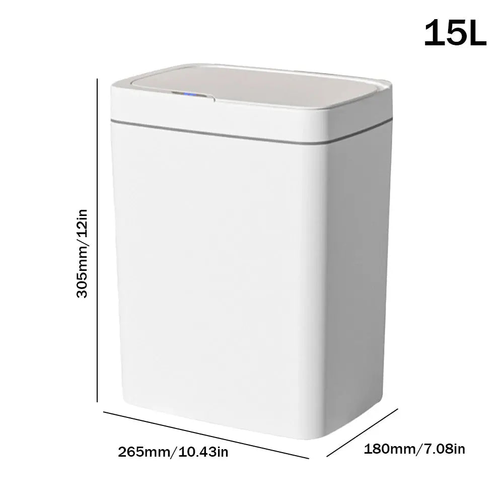 15/18L Intelligent Touchless Trash Can Waterproof Electric Garbage Bin Rechargeable Garbage Bucket for Kitchen Bathroom Bedroom - Velvet Haven