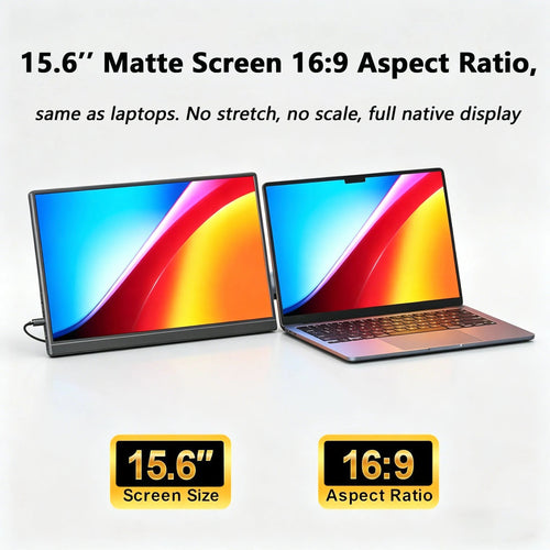 15.6 inch FHD Portable Gaming Monitor 1080P Travel Monitor Second External Screen for Laptop PC PS4/5 - Velvet Haven