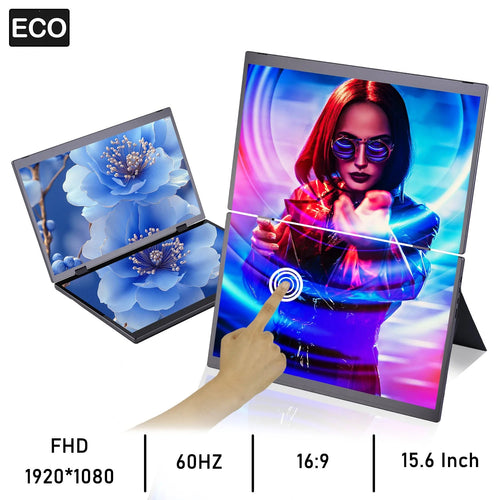 15.6 Inch Portable Monitor Dual Screen 1080P IPS External Second Screen for Mac Laptop PC Switch2 Xbox PS4/5 Xbox Ship From US - Velvet Haven