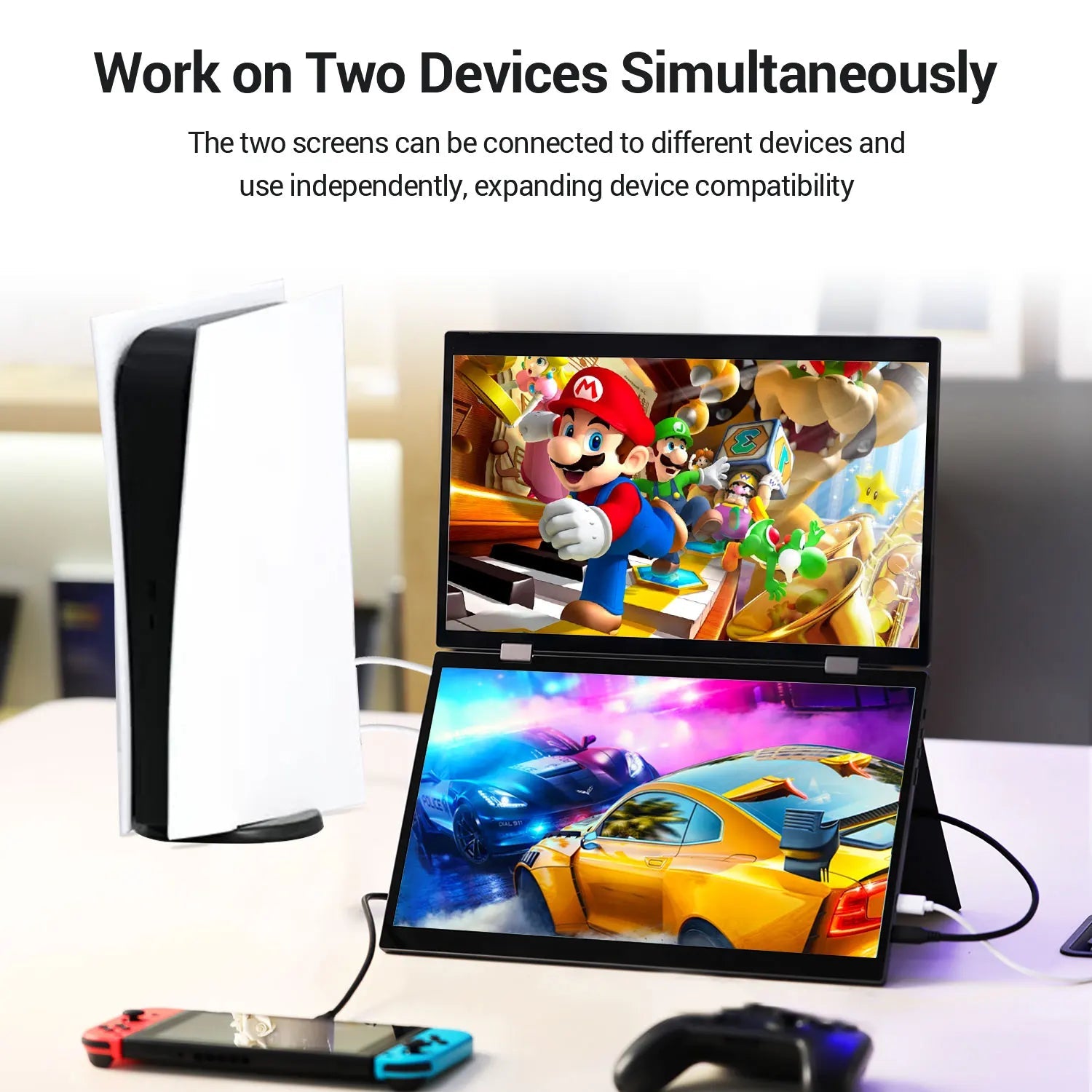 15.6 Inch Portable Monitor Dual Screen 1080P IPS External Second Screen for Mac Laptop PC Switch2 Xbox PS4/5 Xbox Ship From US - Velvet Haven