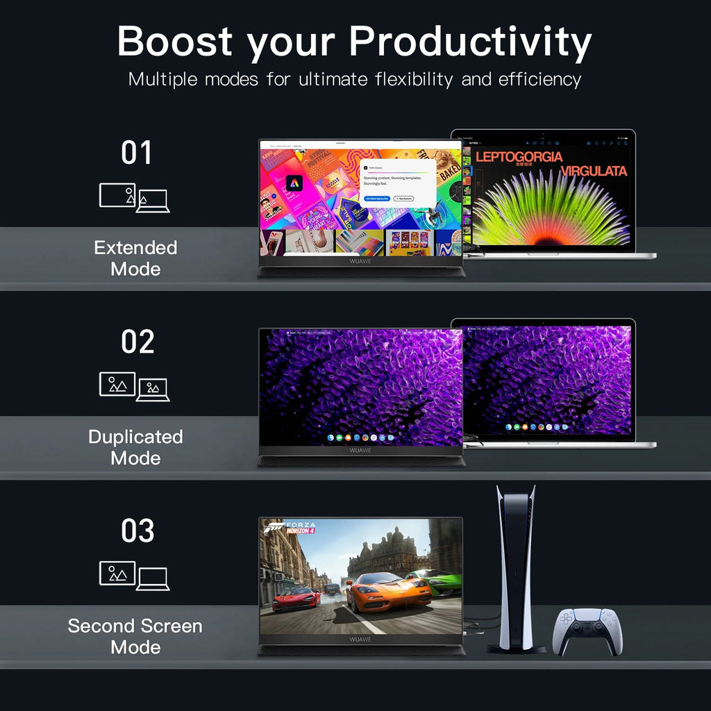 15.6 inch Portable Monitor for Laptop, 1080P 72 NTSC 100 sRGB USB C HDMI Travel External Second Computer Screen with HDR - Velvet Haven
