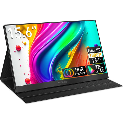 15.6 inch Portable Monitor for Laptop, 1080P 72 NTSC 100 sRGB USB C HDMI Travel External Second Computer Screen with HDR - Velvet Haven