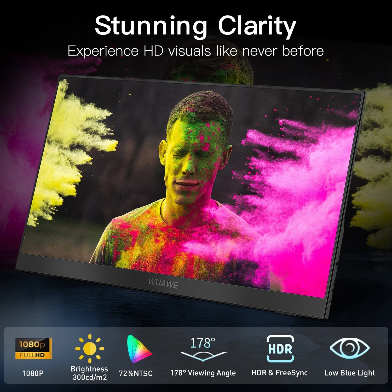 15.6 inch Portable Monitor for Laptop, 1080P 72 NTSC 100 sRGB USB C HDMI Travel External Second Computer Screen with HDR - Velvet Haven