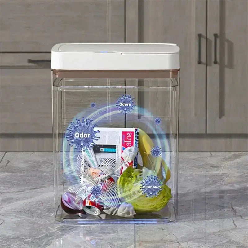 15L Non-Contact Smart Sensor Trash Can Automatic Electronic Trash Bin Eco-Friendly Bagged Bathroom Kitchen Smart Home Green - Velvet Haven