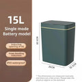 15L Non-Contact Smart Sensor Trash Can Automatic Electronic Trash Bin Eco-Friendly Bagged Bathroom Kitchen Smart Home Green - Velvet Haven