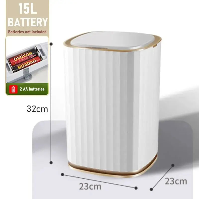 15L Smart Home Automatic Sensor Trash Can Kitchen Wastebasket Garbage Bins Bathroom Toilet Living Room Automatic Sensor Dustbin - Velvet Haven