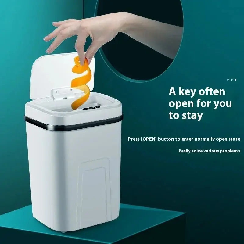 15L Smart Trash Can Automatic Sensor Dustbin Touchless Bin Kitchen Bathroom Waterproof Bucket Garbage With Lid Home Wastebasket - Velvet Haven