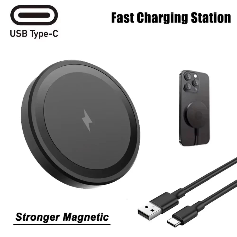 15W Magnetic Wireless Charger for iPhone with USB-C Cable - Velvet Haven