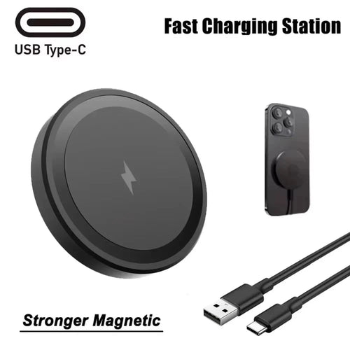 15W Magnetic Wireless Charger for iPhone with USB-C Cable - Velvet Haven