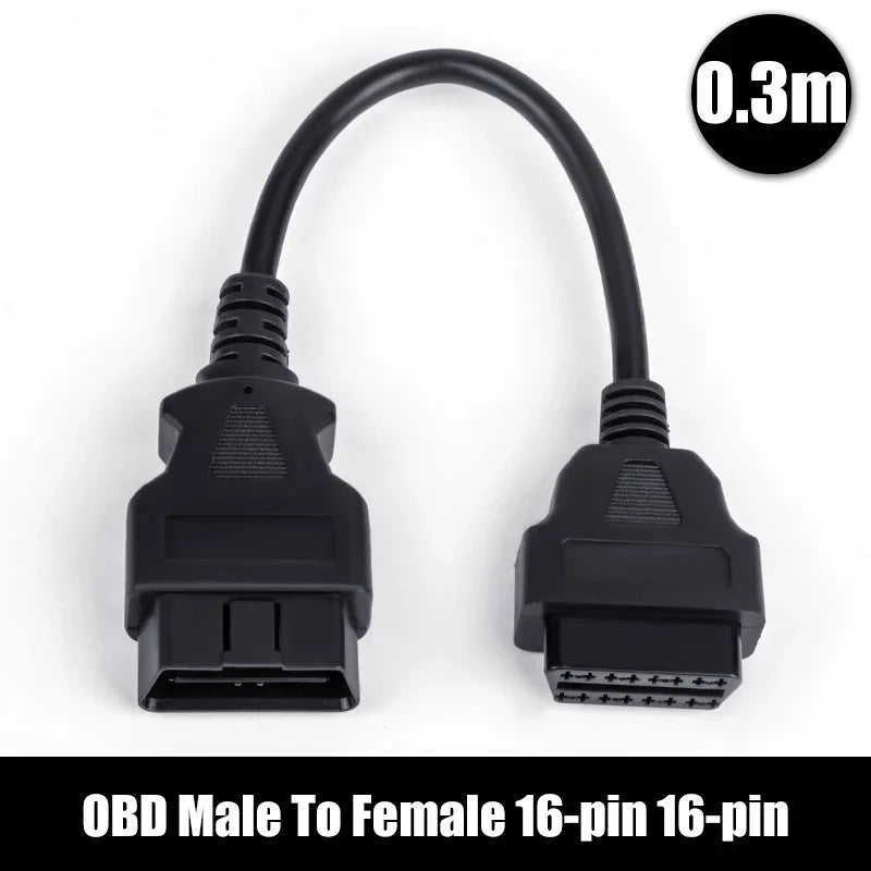 16-Pin OBD2 Male-to-Female Extension Cable – 1.5m/3m - Velvet Haven