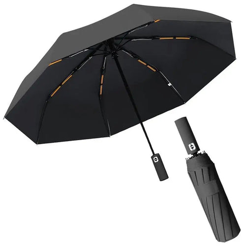 16/24-Rib Automatic Windproof UV Umbrella with Built-In Light - Velvet Haven