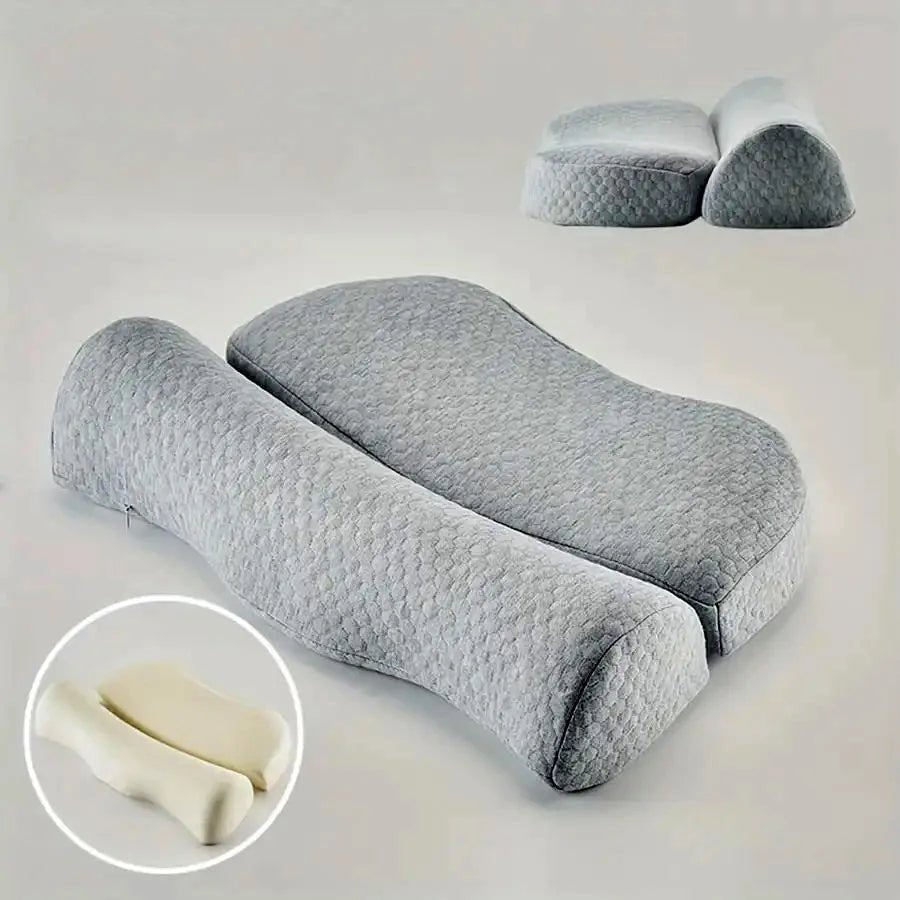 1pc Adjustable Memory Foam Neck Pillow for Shoulder and Cervical relax - Ergonomic Orthopedic Contour Support Pillow - Velvet Haven